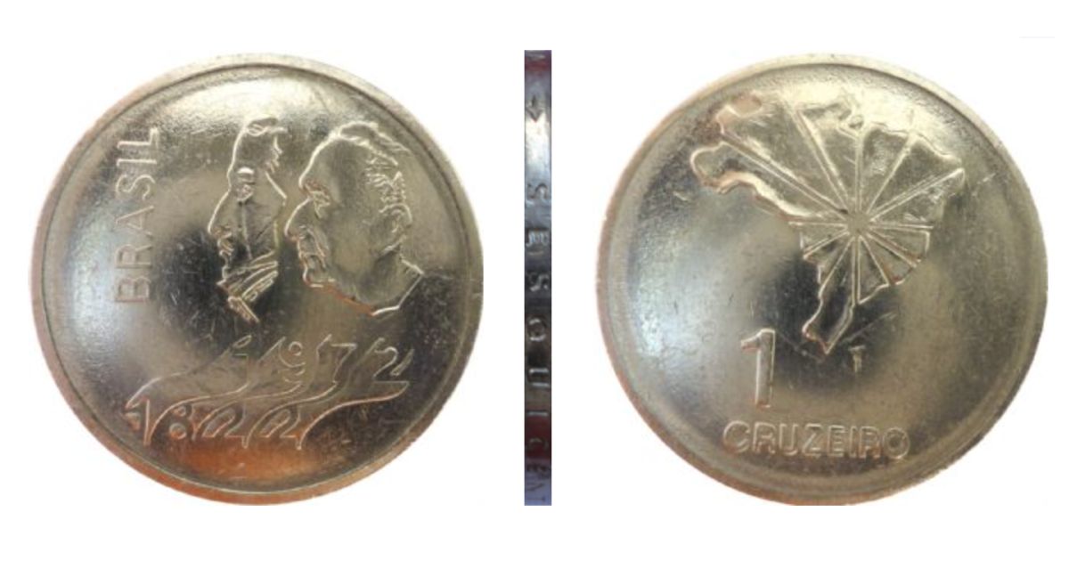 Moeda rara de 1 cruzeiro de 1972 que pode valer até R$ 1.500